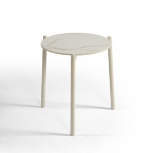 Aluminum and Ceramic Side Table