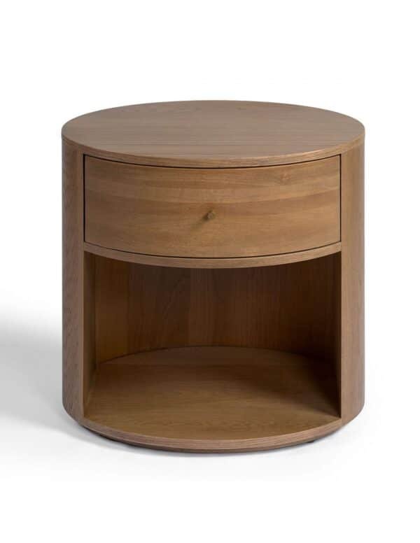 Bedside Table Oak Rounded - Image 2