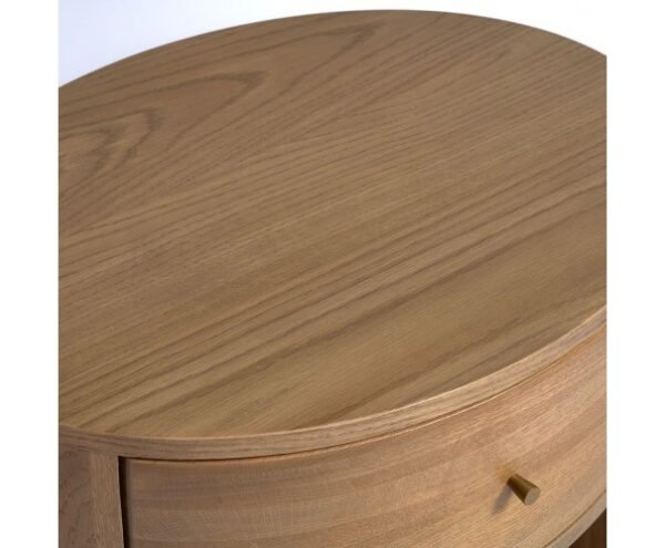 Bedside Table Oak Rounded - Image 4