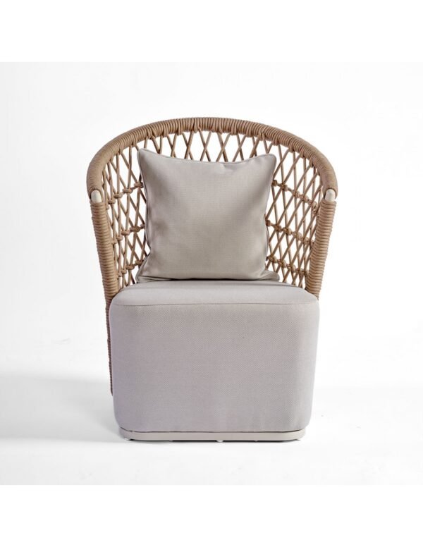 Exterior armchair with rope, aluminium structure & net backrest - Imagen 3