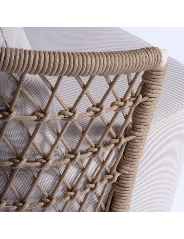 Exterior armchair with rope, aluminium structure & net backrest - Imagen 5