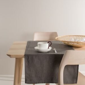 Sunshine Linen Table Runner, Charcoal