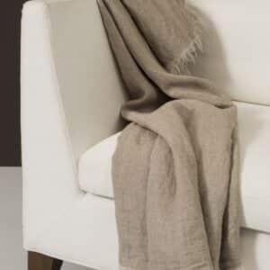 Levelin Linen Throw, Natural
