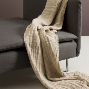 Hannelin Linen Throw, Natural/White