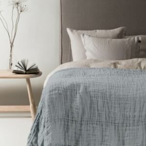 Hannelin Linen Bedspread, Cloudy Sky (160×260)