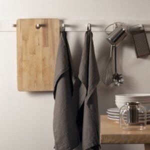 Sunshine Linen Kitchen Towels, Charcoal (Set of 2)