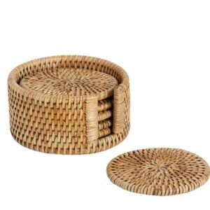 Rattan Coasters, Set of 6