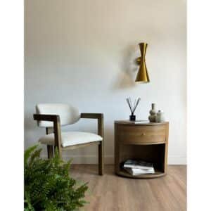San Francisco Oval Oak Bedside Table